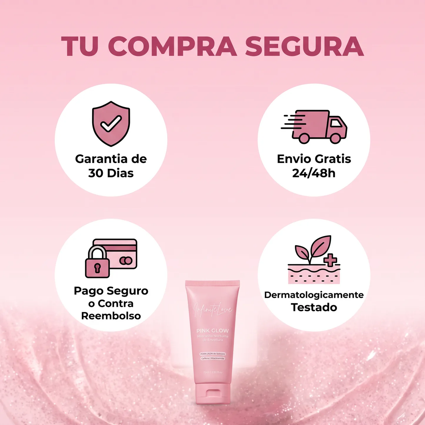 Pink Glow - Mascarilla Nocturna de Envoltura con PDRN y Cafeína 75ml