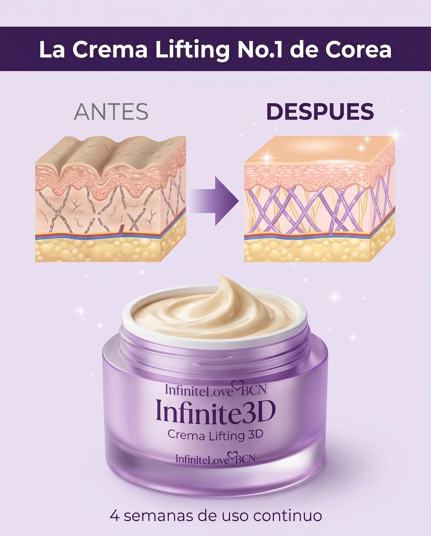 Infinite3D - Crema Lifting 3D Coreana con 17 Péptidos