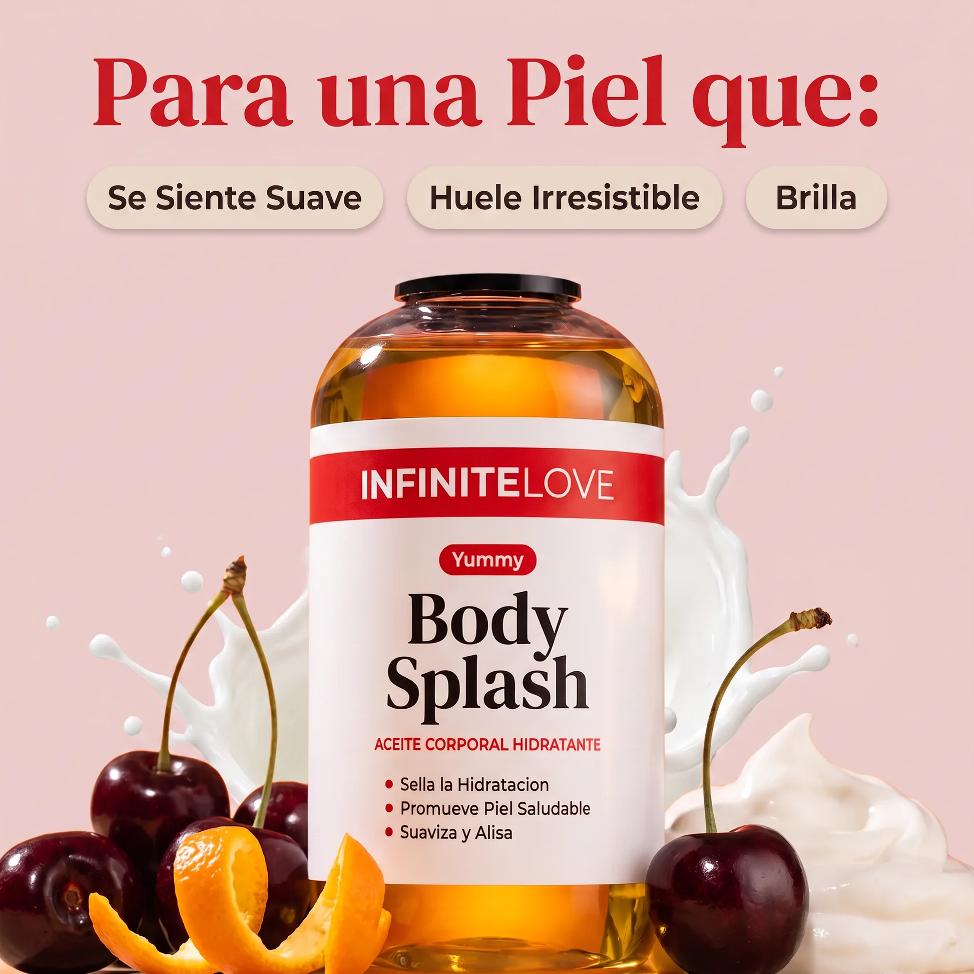 Para una Piel que: Se Siente Suave, Huele Irresistible, Brilla