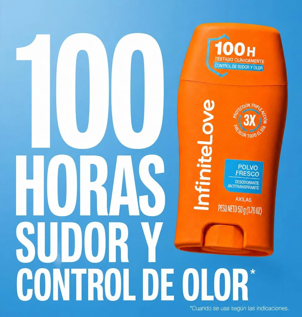 Desodorante Antitranspirante en Barra — Triple Acción 100 H 50 g
