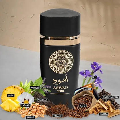 Aswad Noir Eau de Parfum Oriental Amaderado Especiado Ambar Vainilla Hombre 100ml