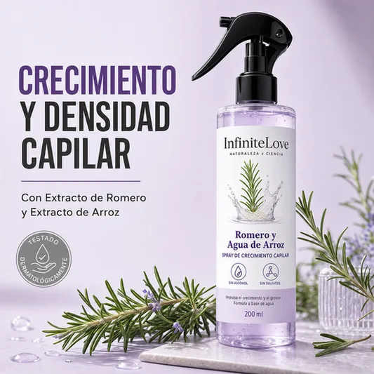 Spray de Crecimiento Capilar · Romero y Agua de Arroz