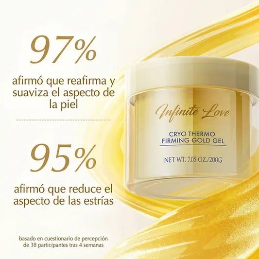 Gel Anticelulítico y Reafirmante 'Cryo Thermo Gold' con Efecto Frío-Calor para Abdomen, Muslos y Glúteos (Resultados en 15 Días)