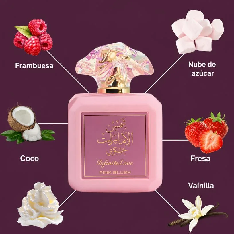 Perfume Mujer Eau de Parfum Rosa Rubor Notas Afrutadas Vainilla Larga Duración 100ml