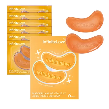Mascarilla Ojos Vita Jelly Ácido Kójico Cúrcuma Iluminadora Anti-Ojeras Hidrogel K-Beauty 6 Pares
