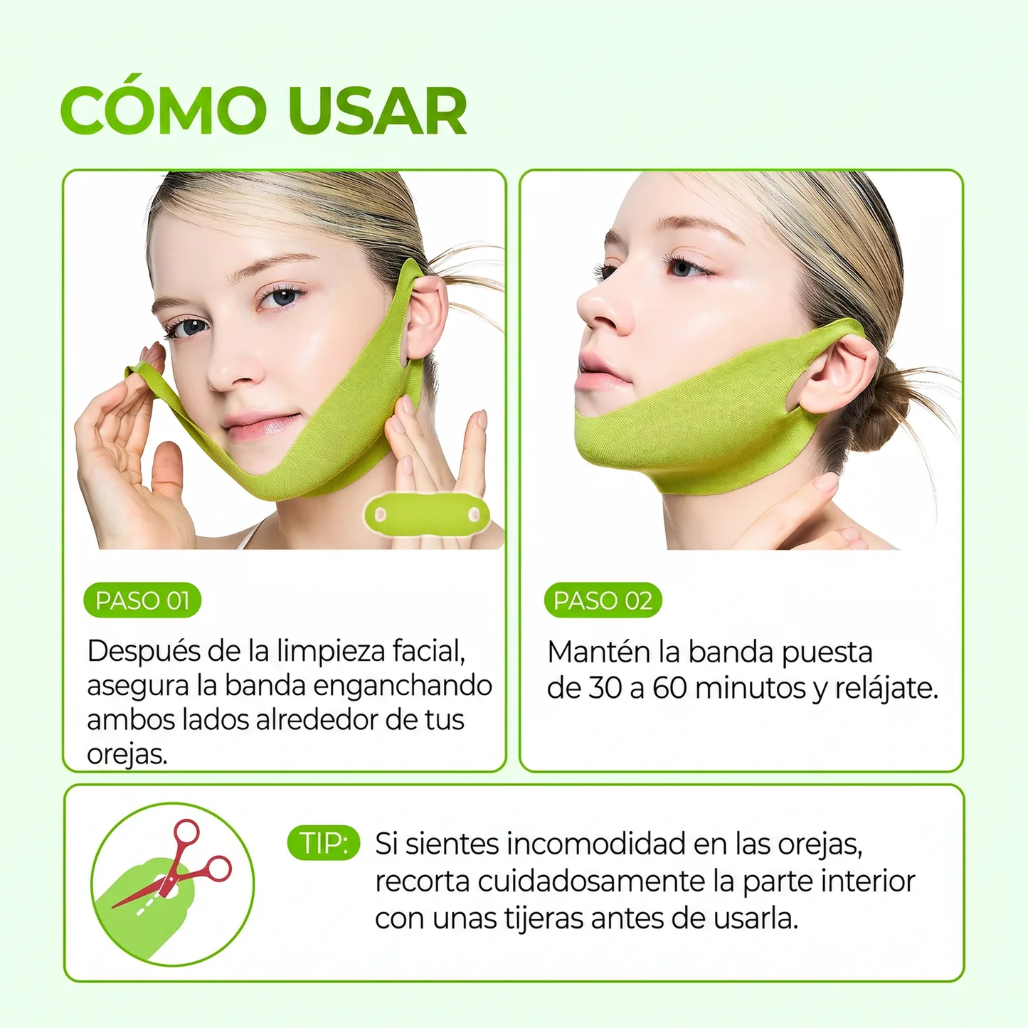 InfiniteLift - Banda Tensora V-Contour Efecto Frío (4 Uds)