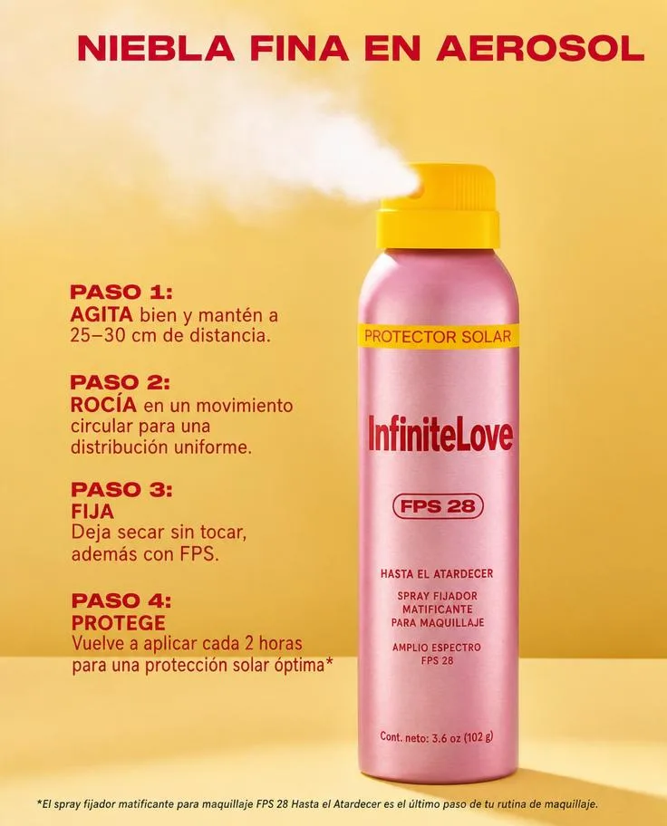 Spray Fijador Maquillaje Matificante SPF28 Resistente al Sudor 16h 30g