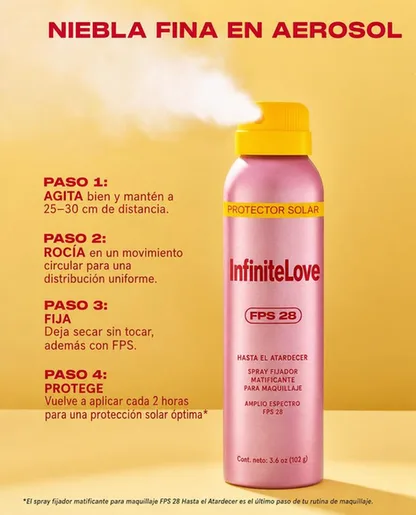 Spray Fijador Maquillaje Matificante SPF28 Resistente al Sudor 16h 30g