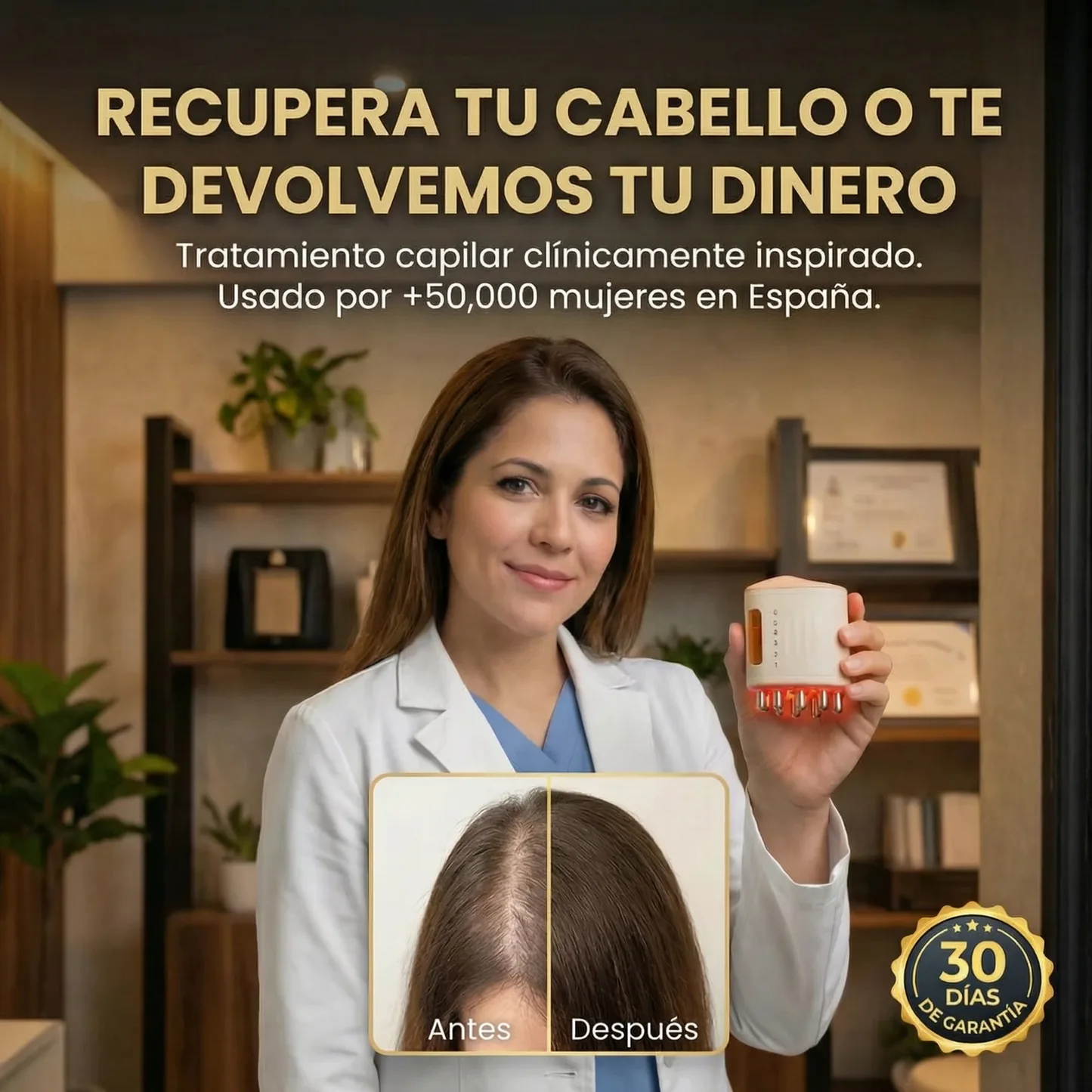 Renacer Capilar – Dispositivo Anticaída con Microcorriente y Luz Roja