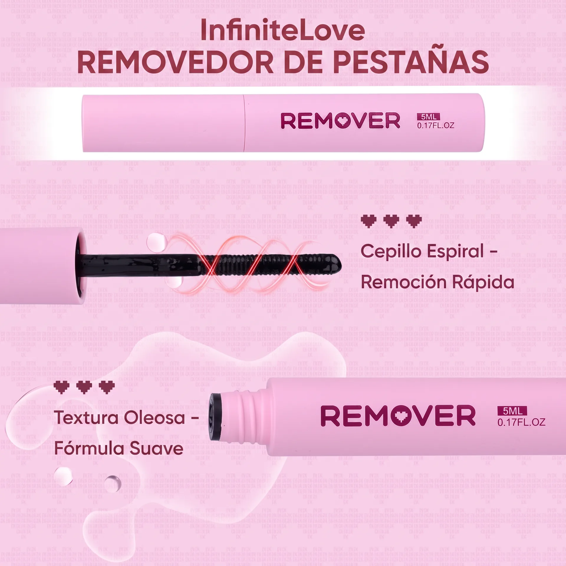 InfiniteLove Removedor de Pestañas - Cepillo Espiral