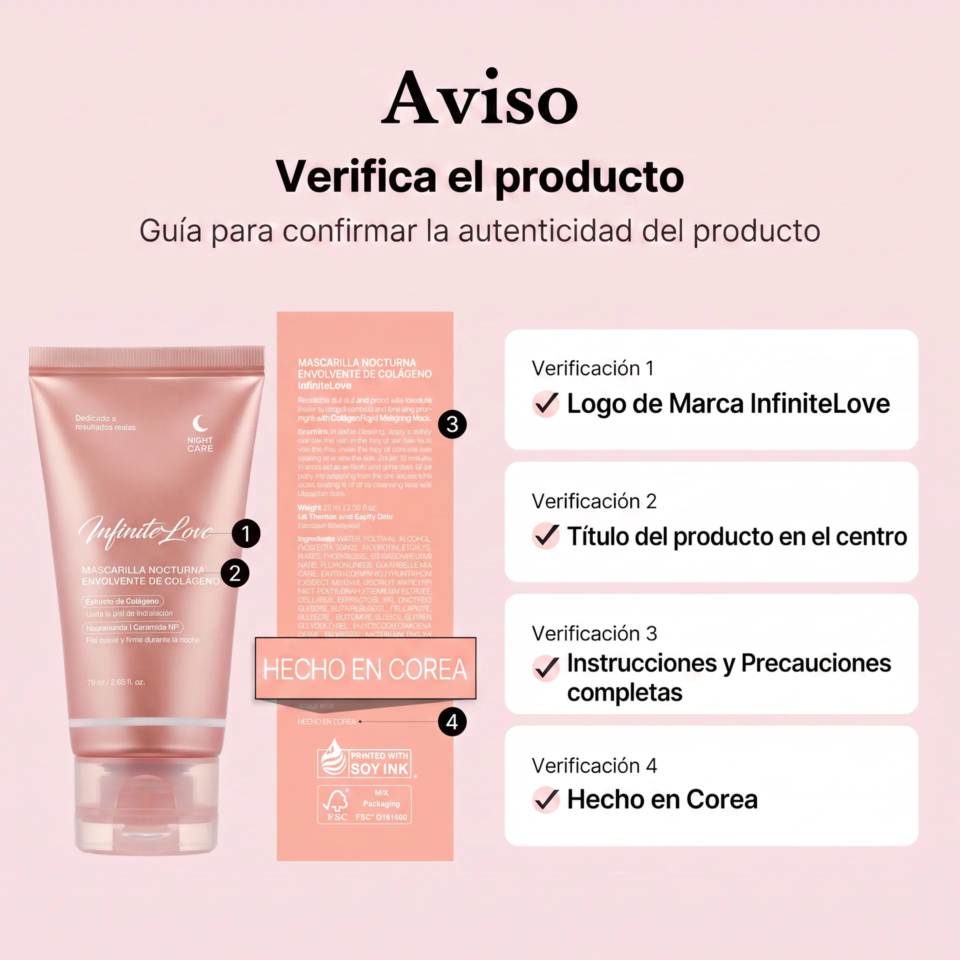 Aviso Verifica el Producto InfiniteLove