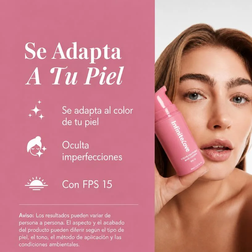 Base Maquillaje Adaptativa Cambia de Color SPF15 Cobertura Natural 16h 30ml