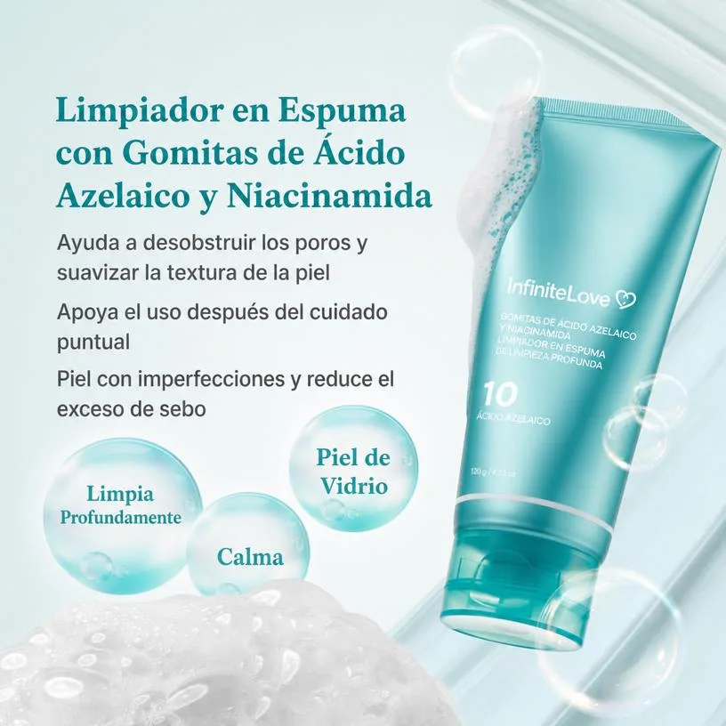 Espuma Limpiadora Profunda Ácido Azelaico Niacinamida Control Sebo K-Beauty 120g