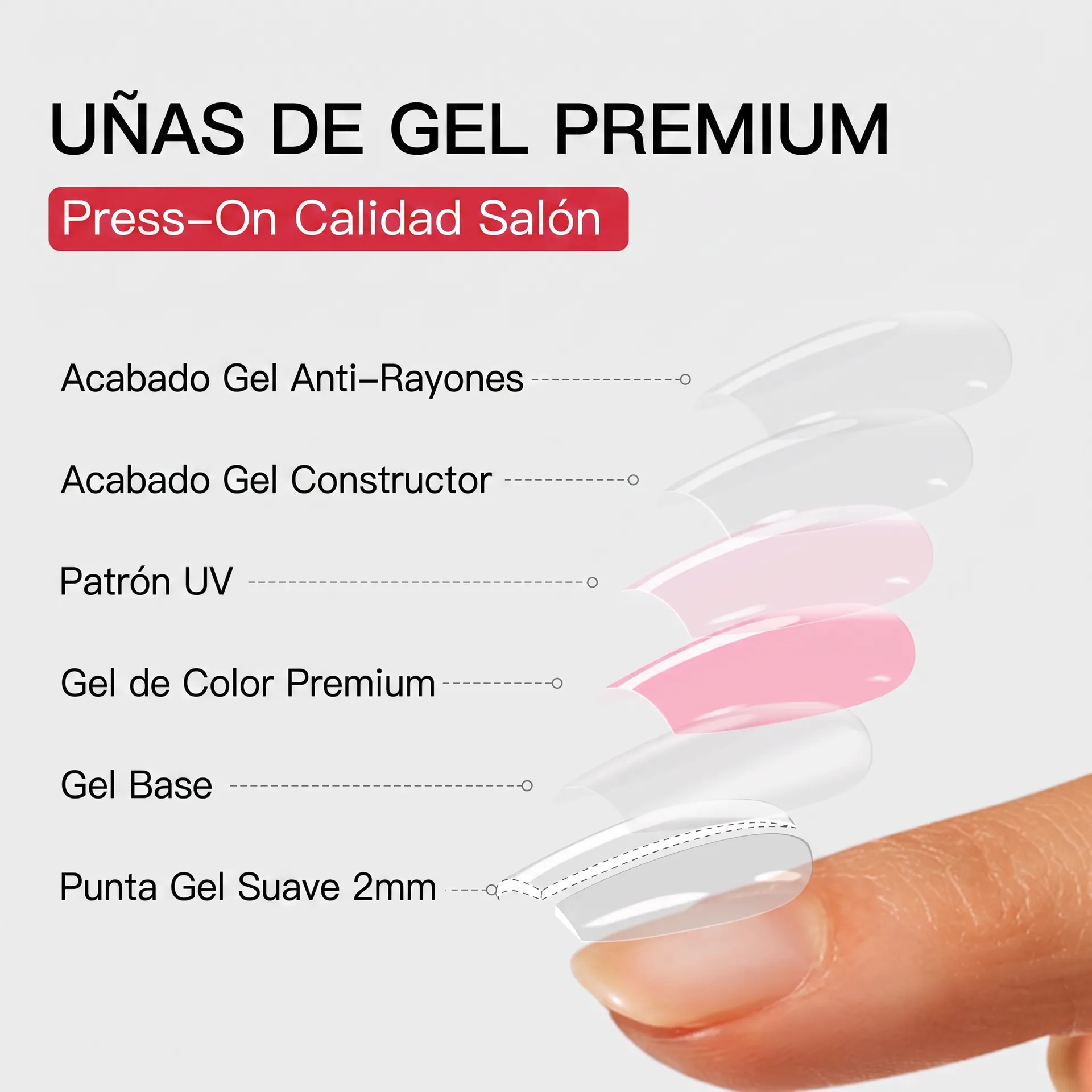 Uñas de Gel Premium - 7 Capas de Tecnología