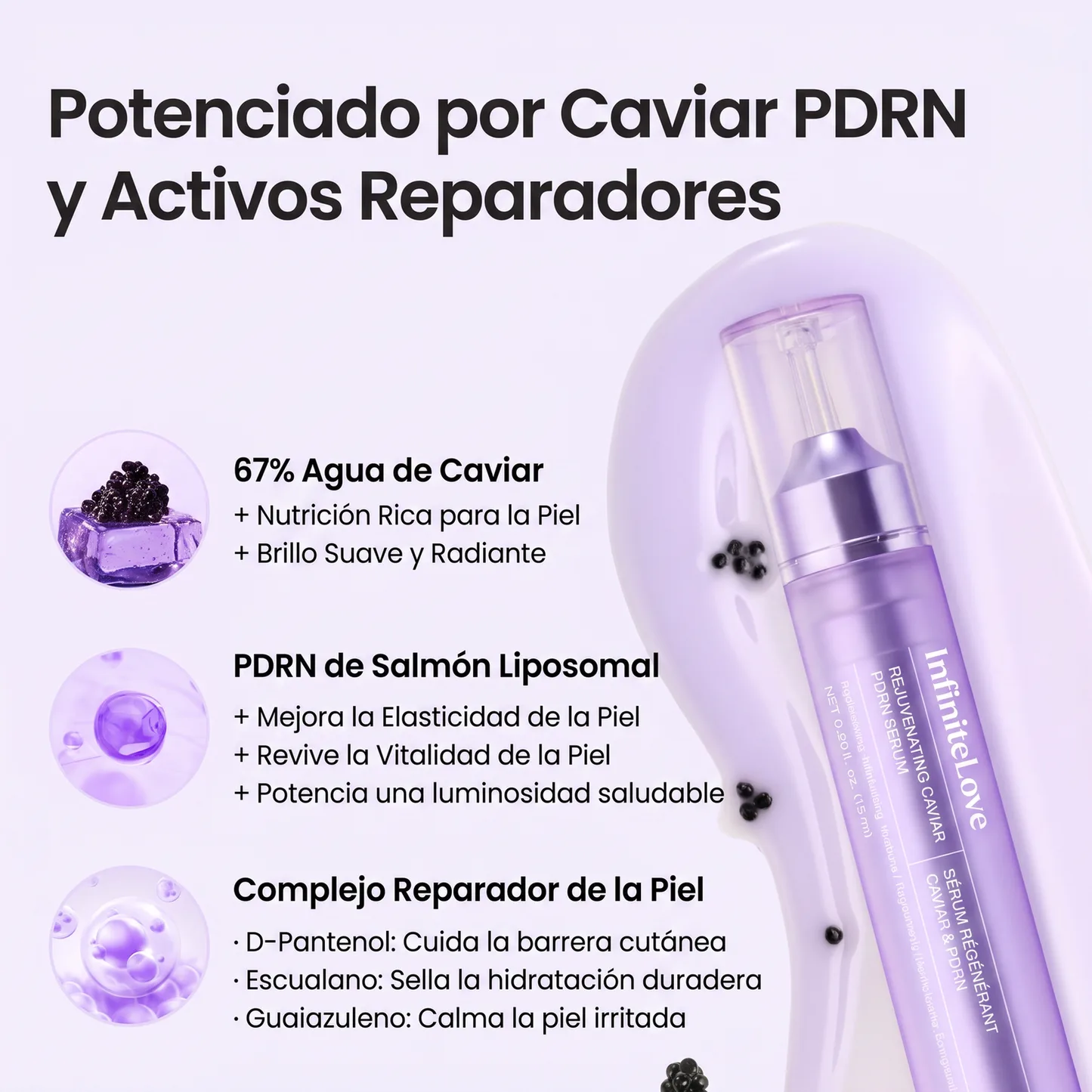 Potenciado por Caviar PDRN y Activos Reparadores