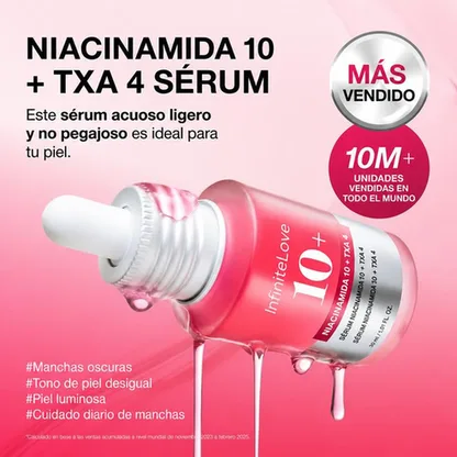 Sérum Niacinamida 10% + Ácido Tranexámico 4% Antimanchas Luminosidad K-Beauty 30ml