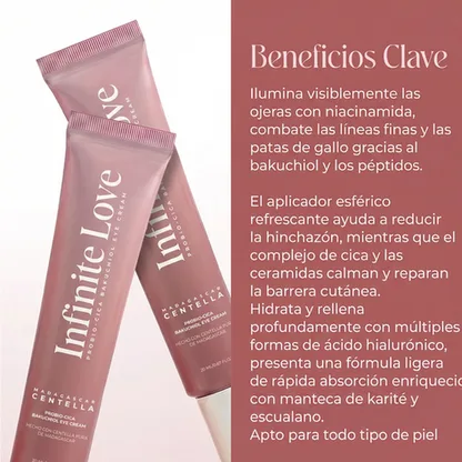Contorno de Ojos 'Bakuchiol Eye Repair' (Retinol Vegano) con Aplicador de Cerámica Fría para Ojeras, Arrugas y Bolsas