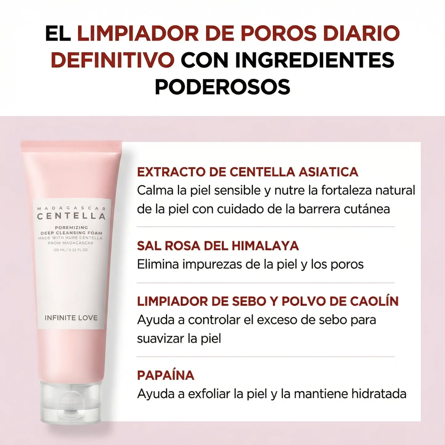 Espuma Limpiadora Coreana 'Poremizing' con Centella Asiática y Sal Rosa para Desobstruir Poros y Exfoliar Suavemente