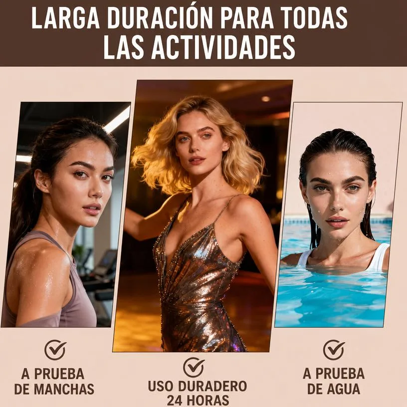Lápiz de Cejas Micropunta 4 Puntas Resistente al Agua Anti-Manchas 24h Tono Marrón Pack 2 Uds
