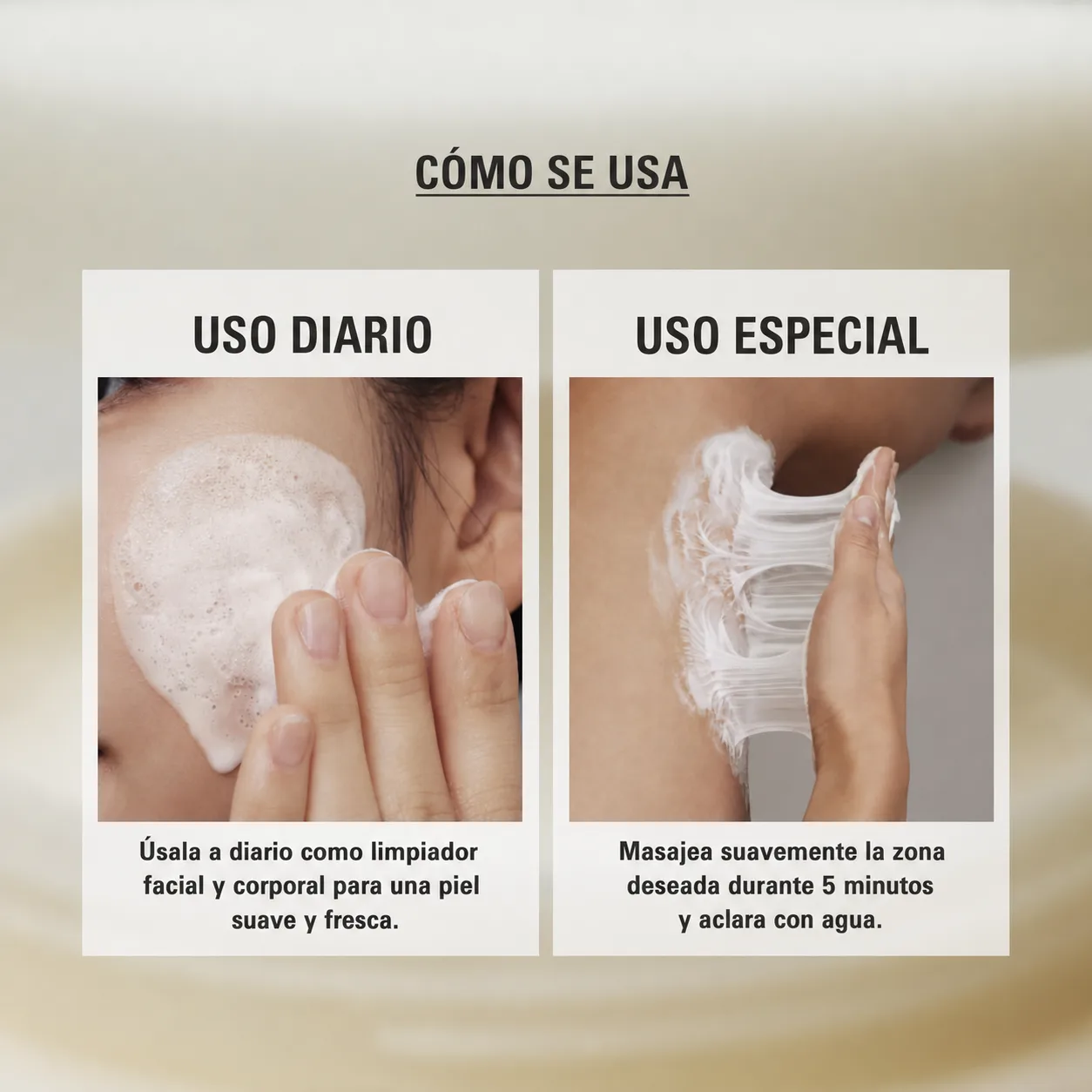Cómo se usa: Uso diario y uso especial