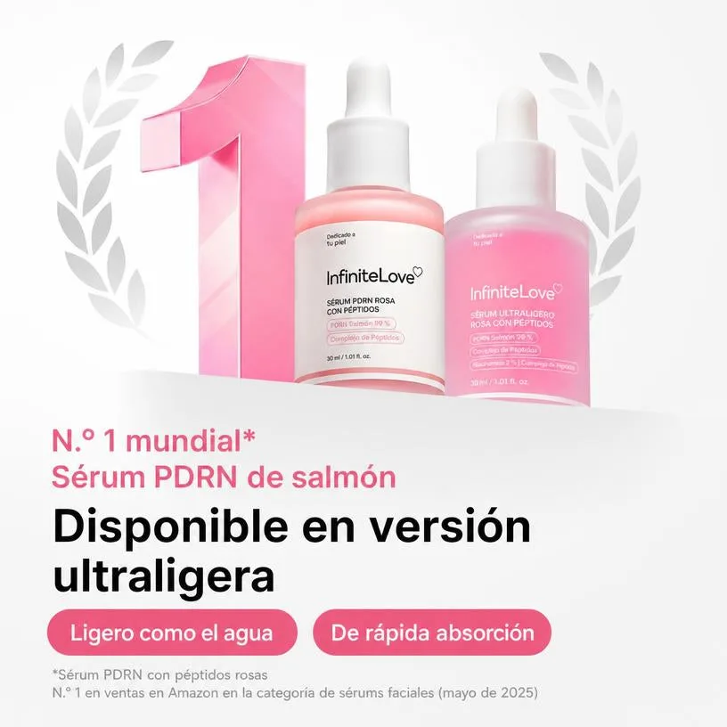 Sérum Rosa PDRN Ultraligero Péptidos Niacinamida Ácido Hialurónico K-Beauty 110ml