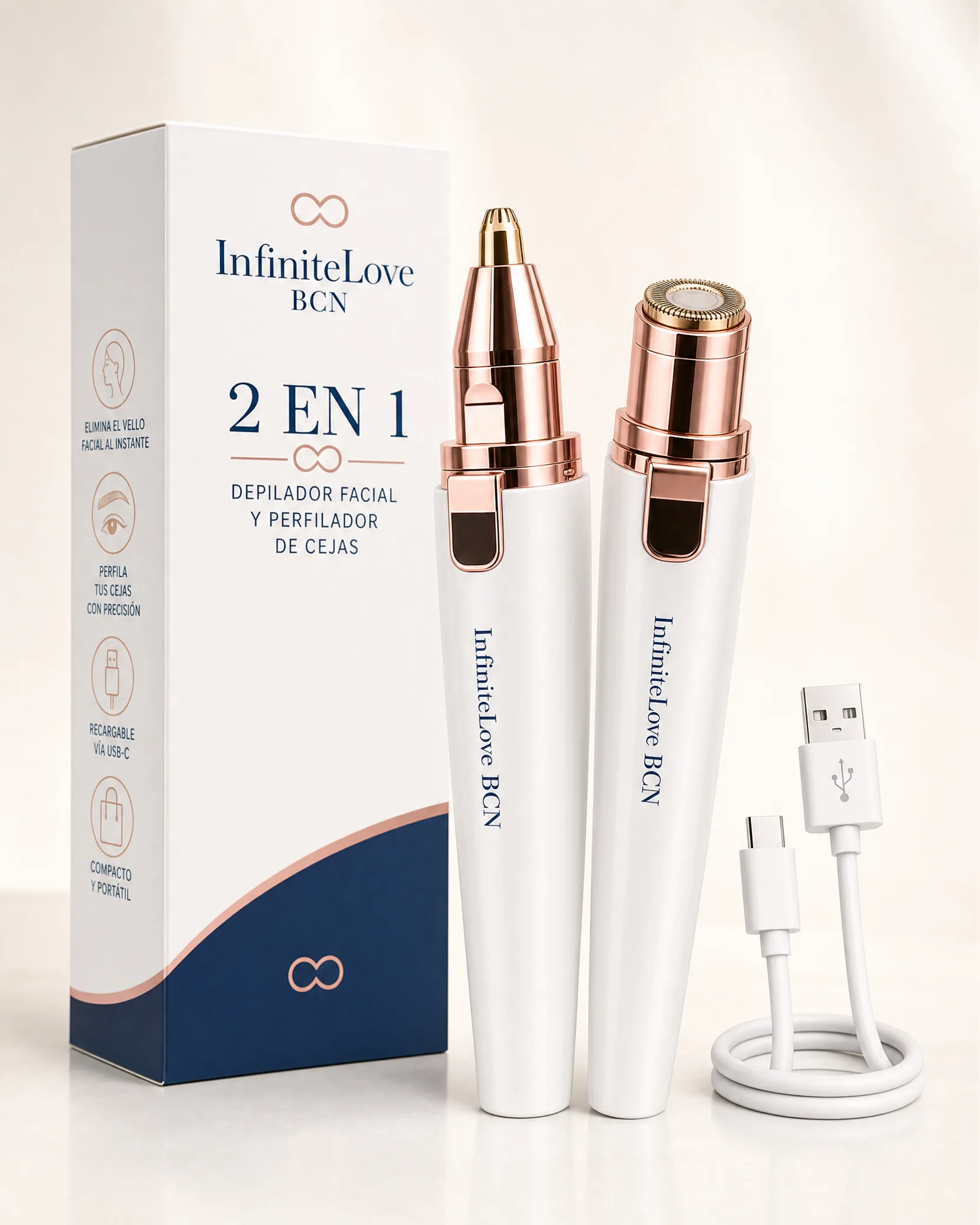 Depiladora Facial y de Cejas 2 en 1 InfiniteLove BCN