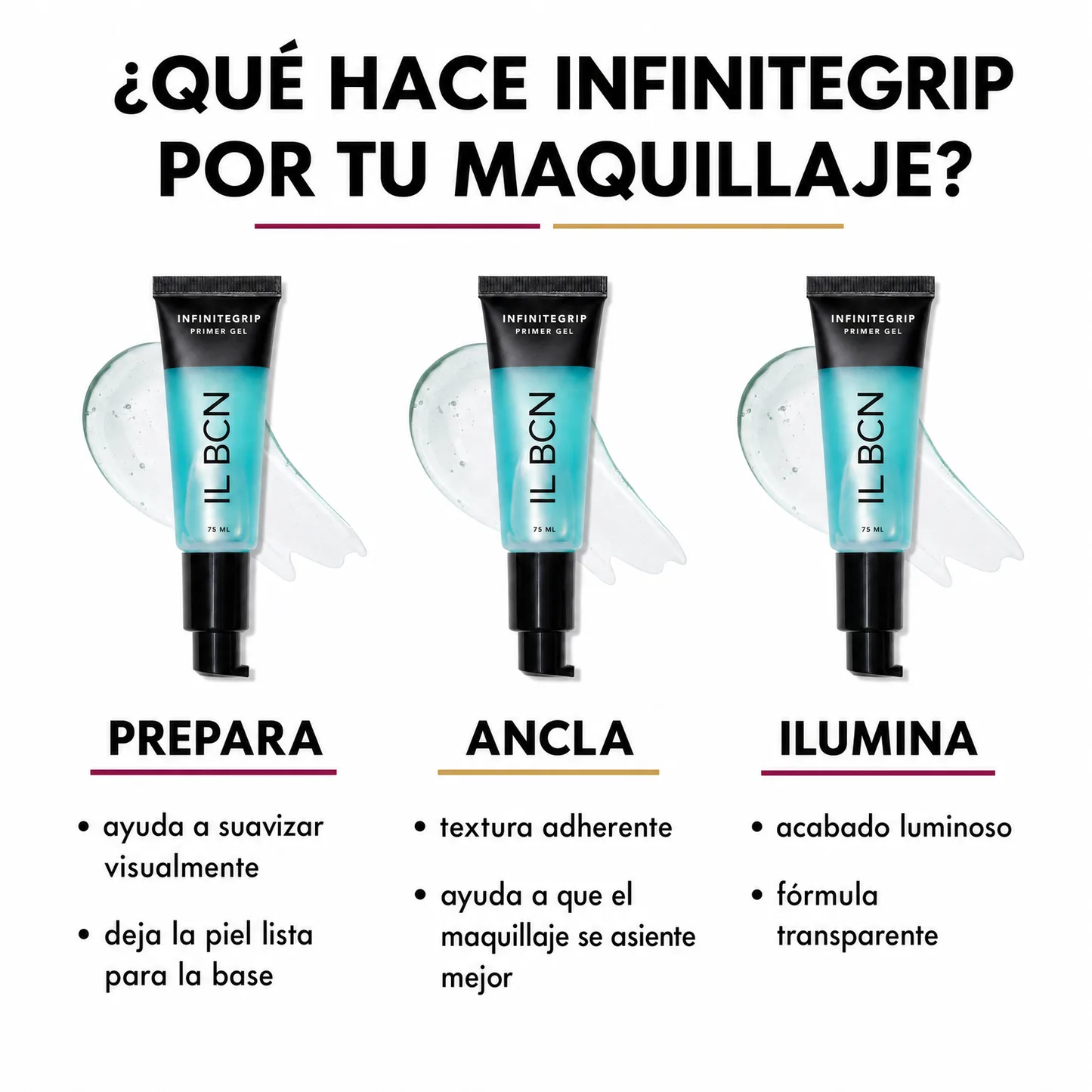 InfiniteGrip — Primer Gel Adherente de 75 ml con Acabado Luminoso