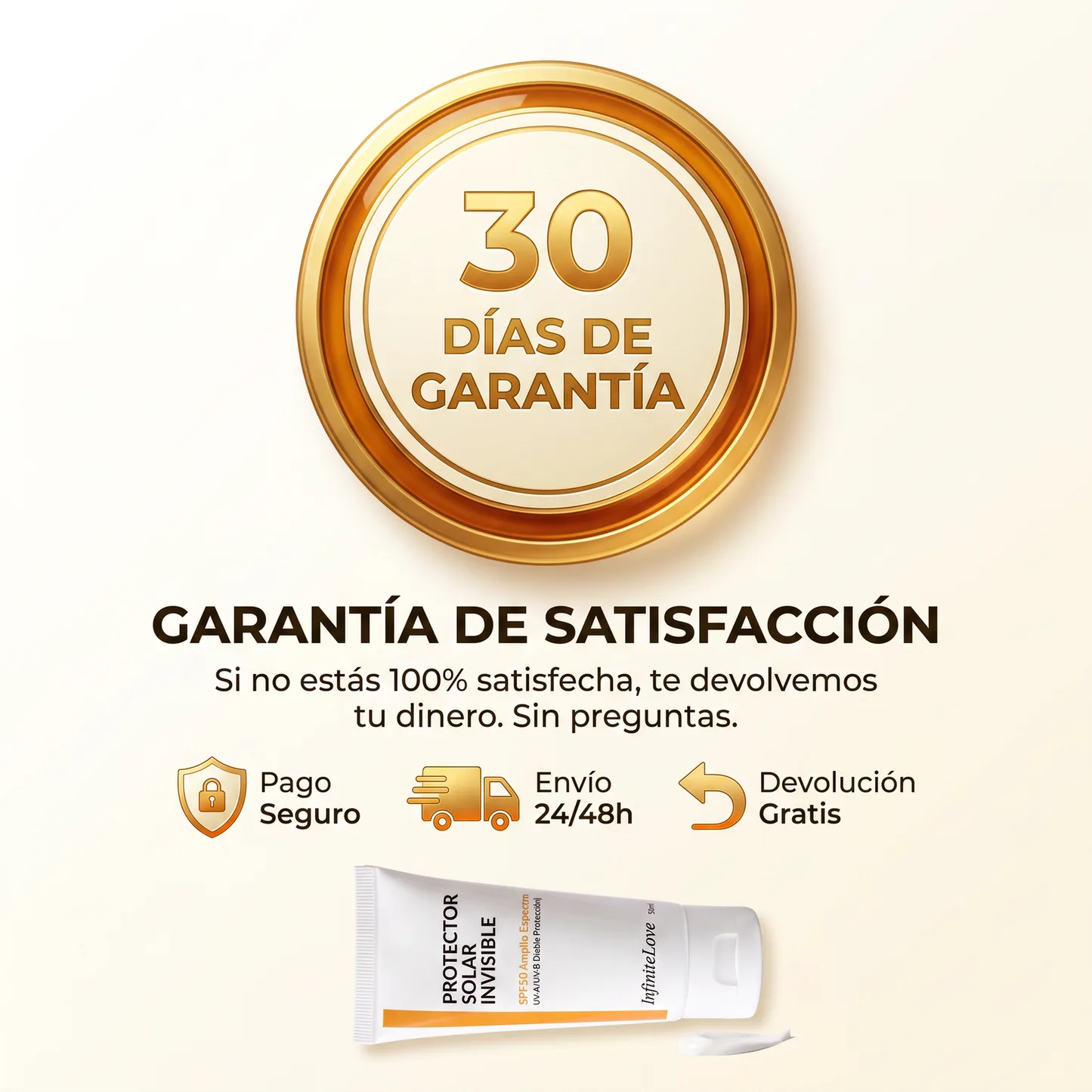 Protector Solar Invisible SPF50 Amplio Espectro para Rostro y Cuerpo 50ml