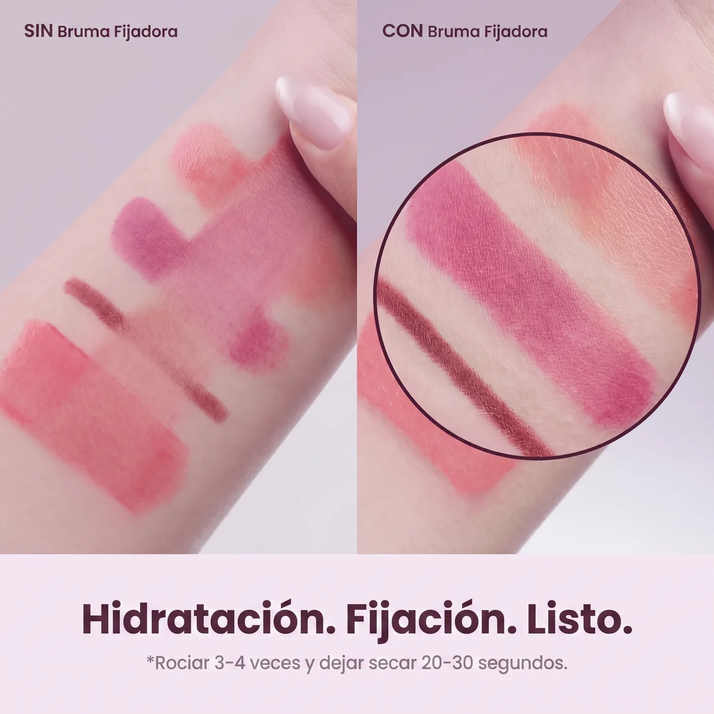 Comparación Sin y Con Bruma Fijadora