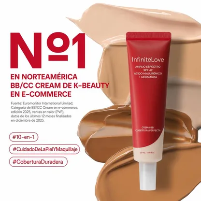 Crema BB Cobertura Perfecta SPF 42 — Ácido Hialurónico + Ceramidas 50 ml