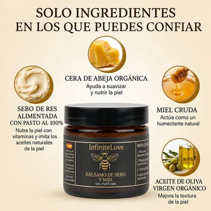 Bálsamo Hidratante Sebo y Miel Cítricos 100% Natural Antiedad 120ml