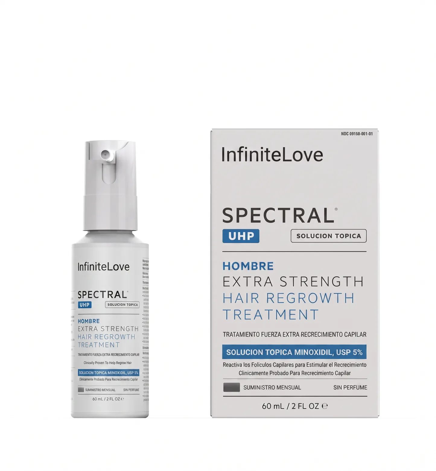 Spectral UHP Tratamiento Fuerza Extra Recrecimiento Capilar Minoxidil 5% Nanosoma Hombre 60ml