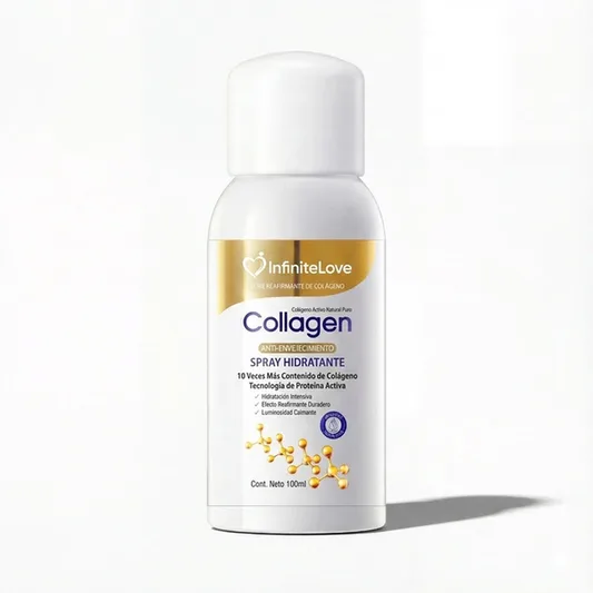 Spray Corporal Reafirmante de Colágeno y Aloe Vera para Piel de 'Papel', Brazos y Flacidez (Absorción 10x Superior a Cremas)