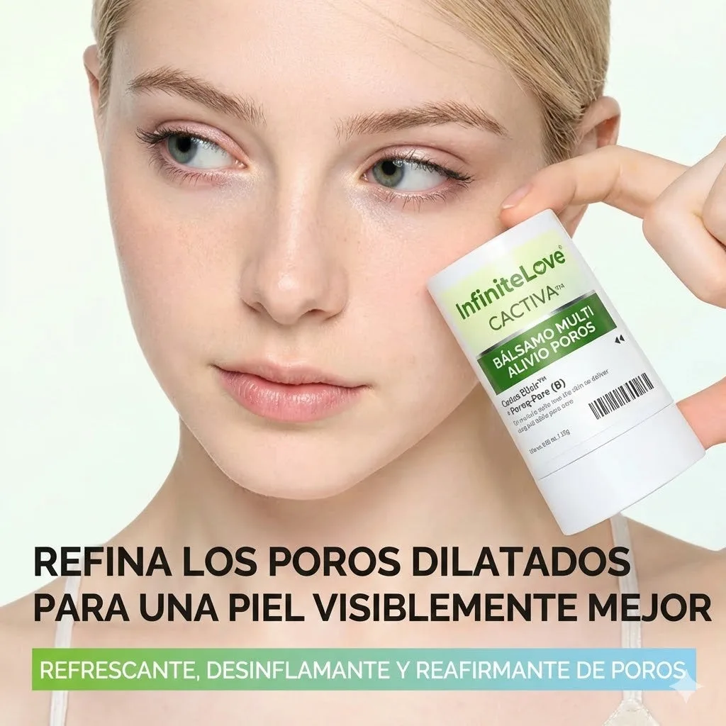 Multi-Bálsamo Coreano en Stick con Efecto Frío (Cactus Cooling) para Minimizar Poros, Desinflamar el Rostro y Reparar la Piel
