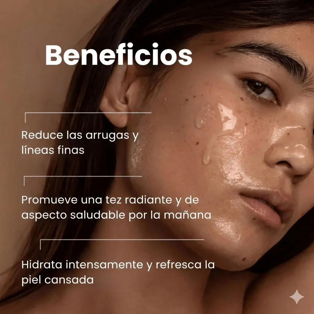 Mascarilla Nocturna de Bio-Colágeno e Hidrogel para Poros Dilatados, Hidratación Profunda y Efecto 'Glass Skin' (Se vuelve Transparente)