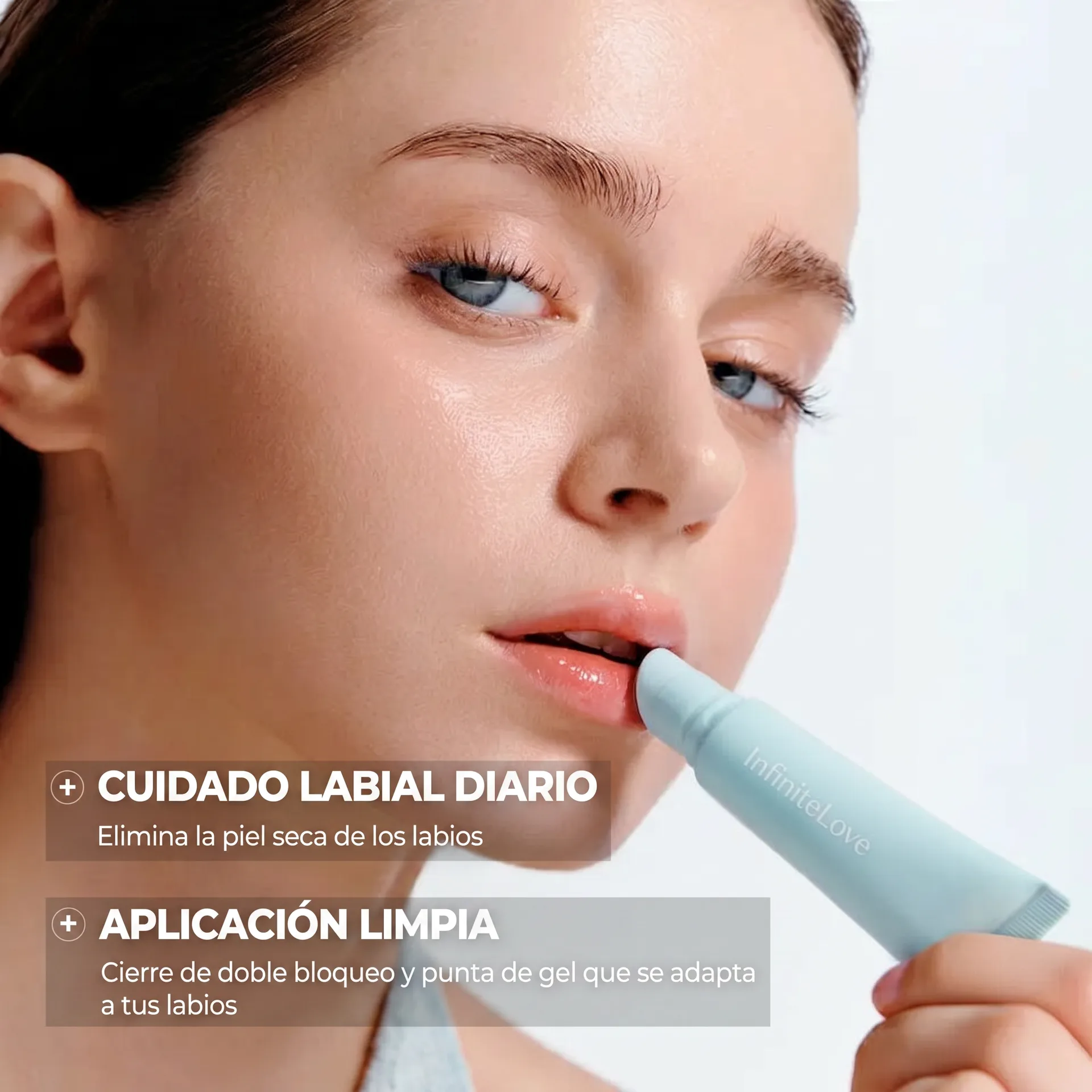 Cuidado labial diario con aplicación limpia