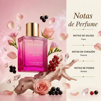 Senorita Woman Eau de Parfum Floral Frutal Romántico Peonía Granada Almizcle Mujer 100ml