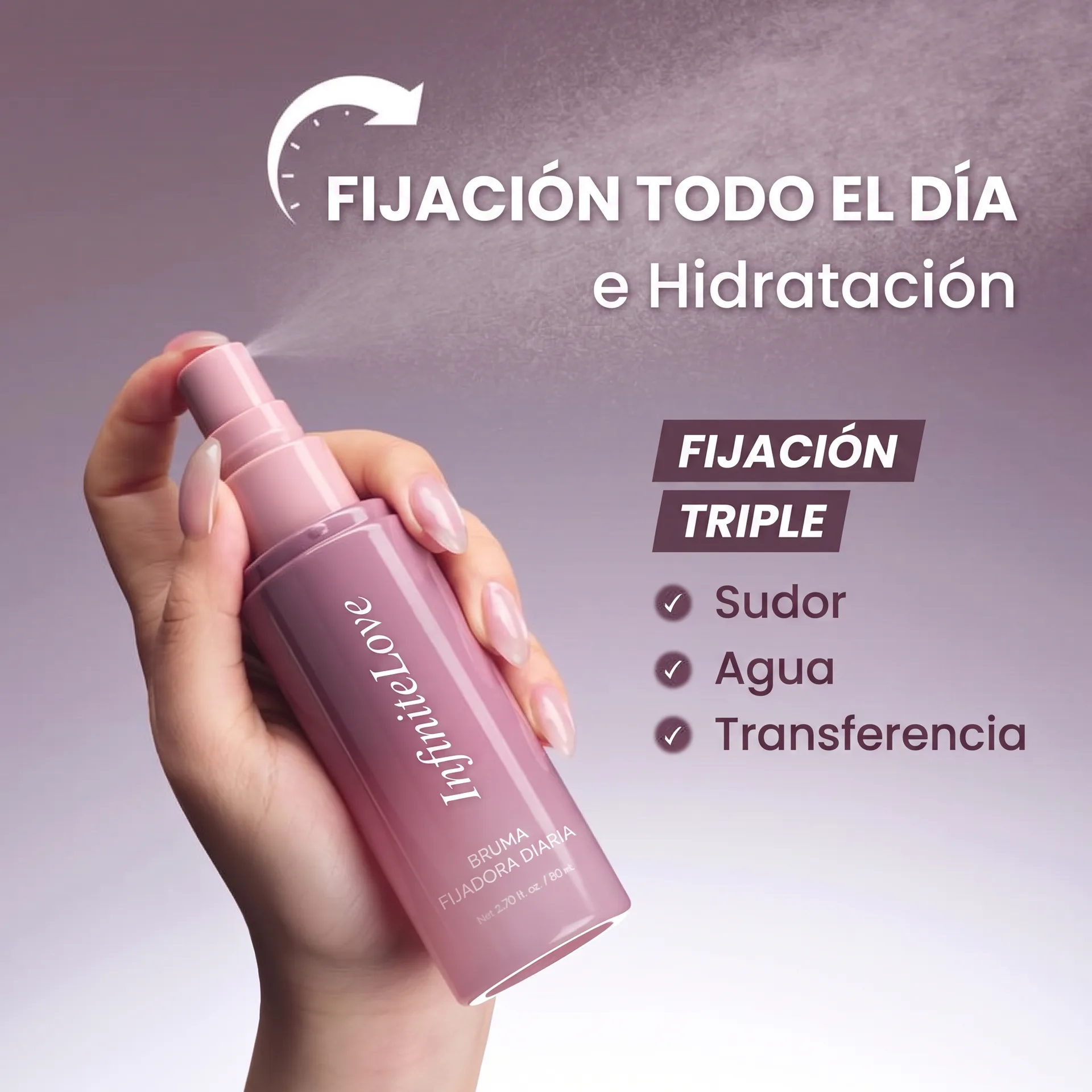 Fijación Todo el Día e Hidratación Triple InfiniteLove