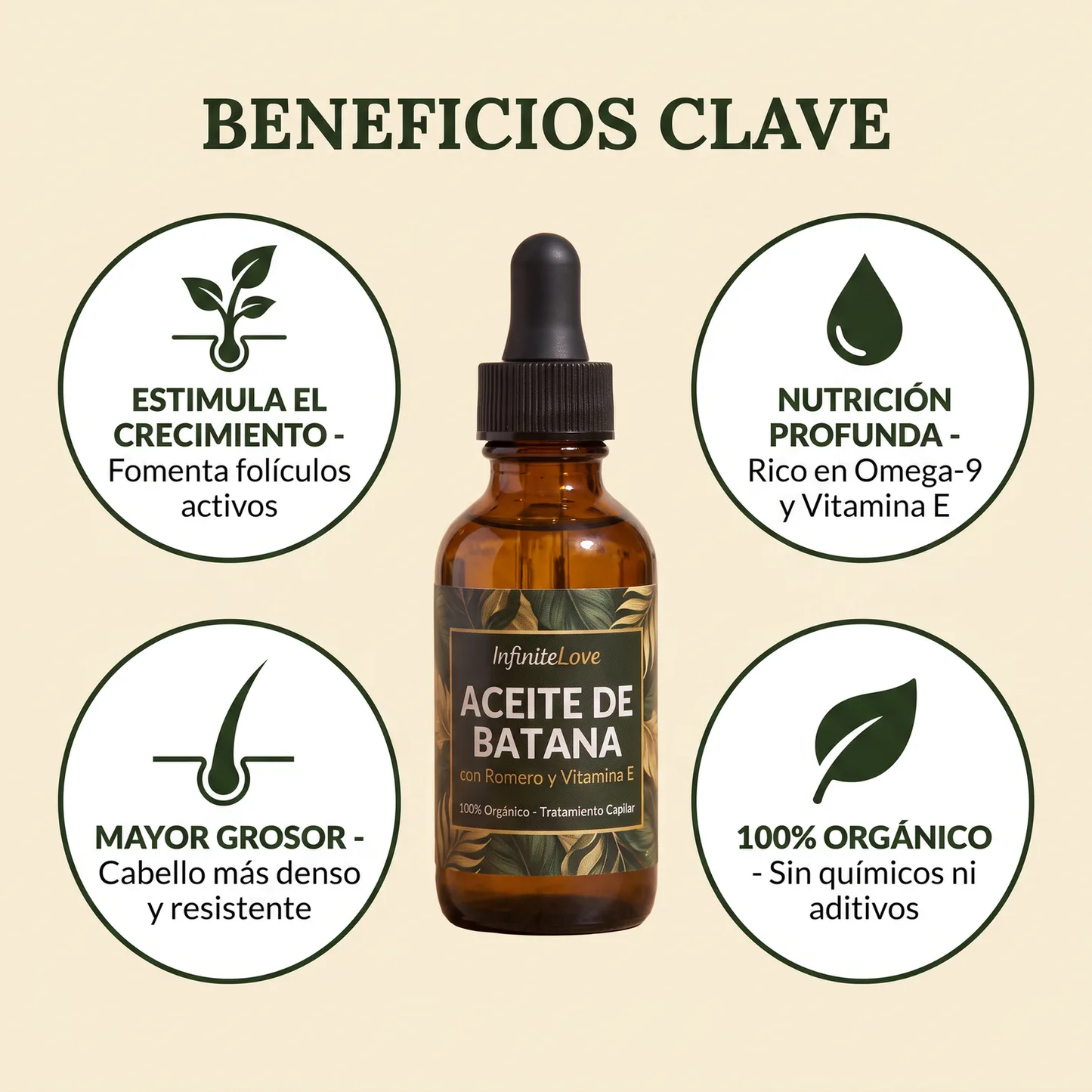 Aceite de Batana Orgánico con Romero y Vitamina E - Tratamiento Capilar 60ml