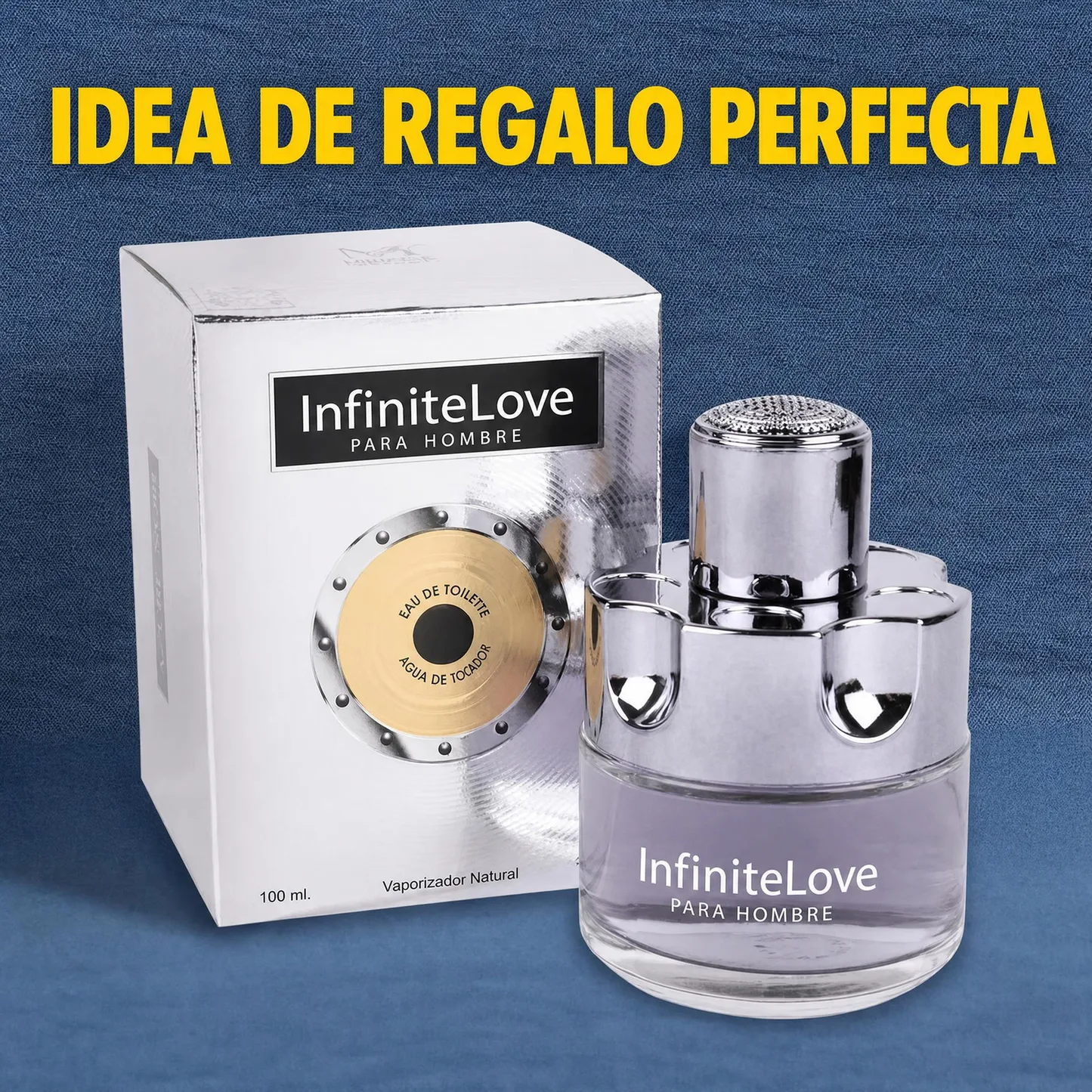 InfiniteLove Silver Homme — Eau de Toilette Masculina Cítrica, Especiada y Amaderada 100 ml