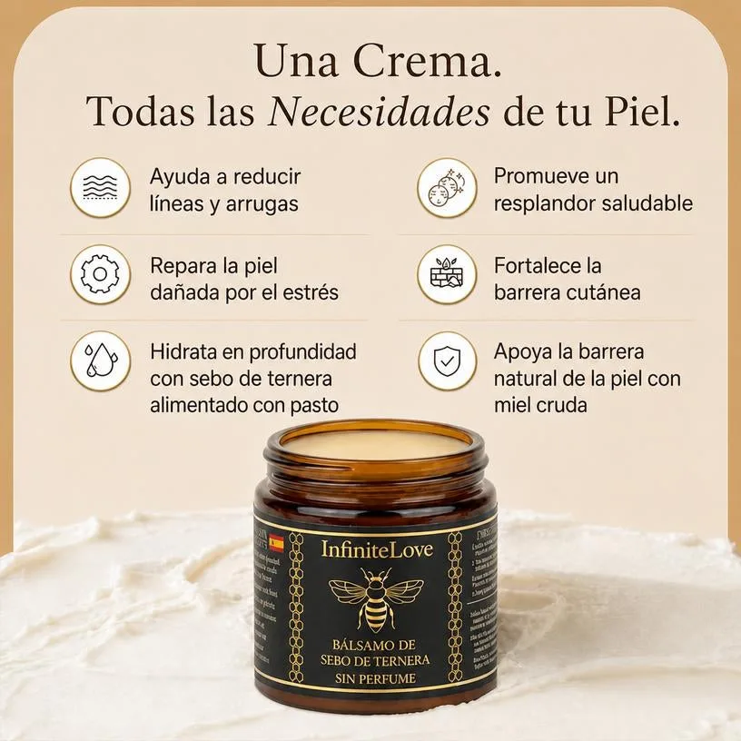 Bálsamo Hidratante Sebo y Miel Cítricos 100% Natural Antiedad 120ml