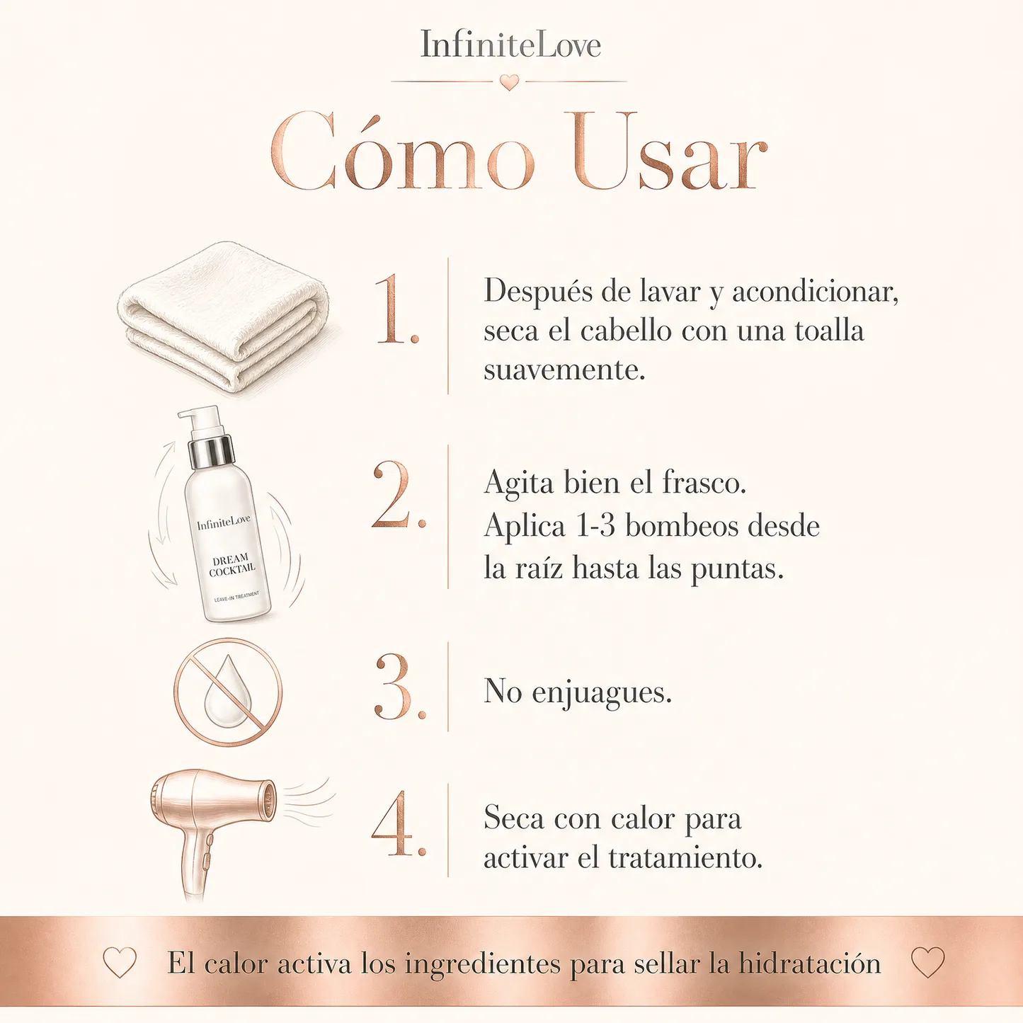 InfiniteLove Dream Cocktail - Tratamiento Capilar con Aceite de Coco Sin Enjuague