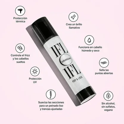Pop & Lock Serum Acabado Alto Brillo Anti-Encrespamiento Proteccion UV Protector Termico 55ml