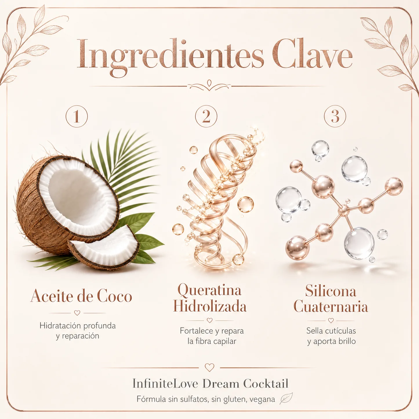 InfiniteLove Dream Cocktail - Tratamiento Capilar con Aceite de Coco Sin Enjuague