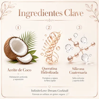 InfiniteLove Dream Cocktail - Tratamiento Capilar con Aceite de Coco Sin Enjuague