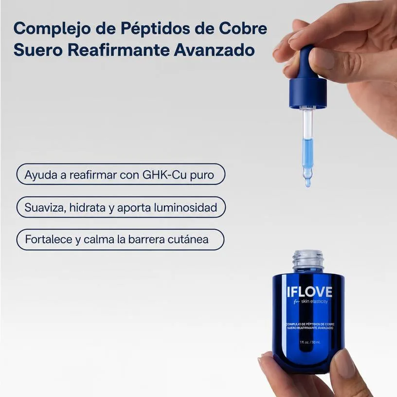Sérum Reafirmante Péptidos de Cobre GHK-Cu 1% Complejo Antiedad Elasticidad Cutánea 30ml